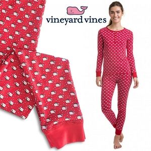 Vineyard Vines | NWOT Pima Cotton Santa Whale Pajama PJ Leggings | Red | Medium